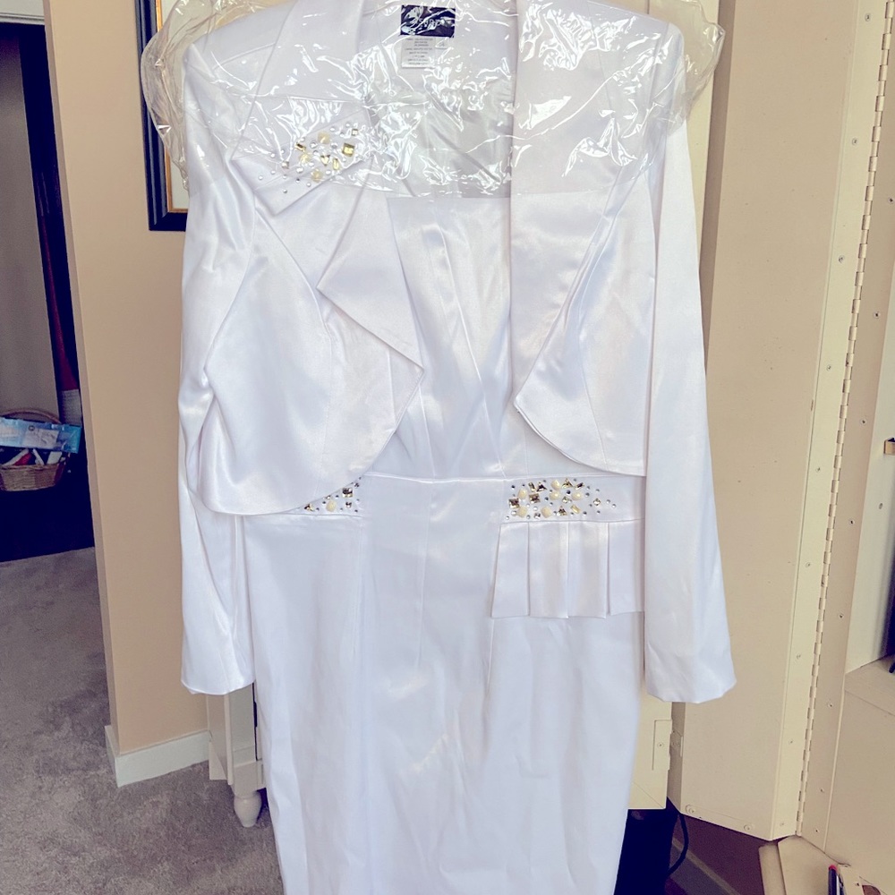 Satin dress and bolero jacket set